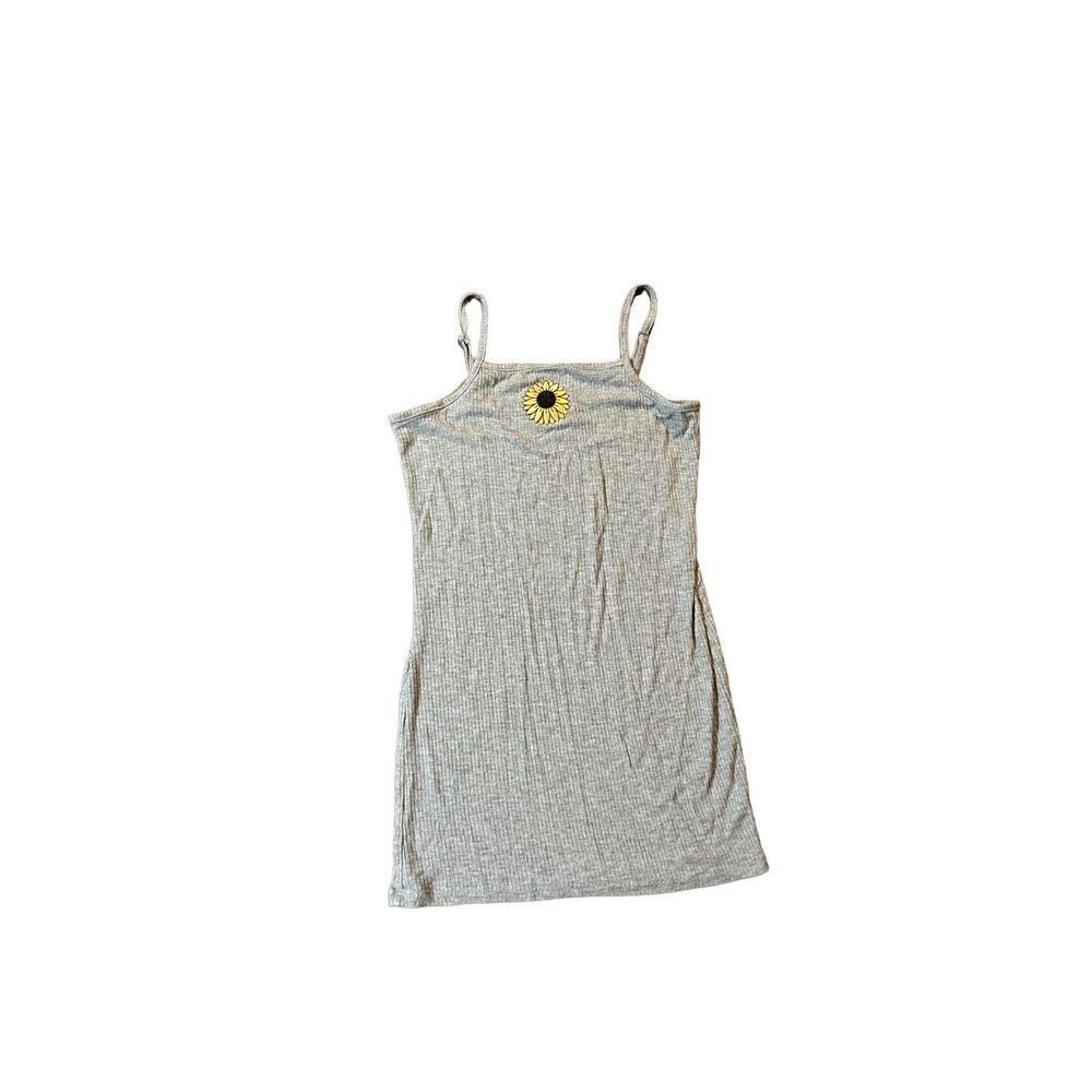 Olivia Kay Girls Gray Sunflower Dress Size M (8)
